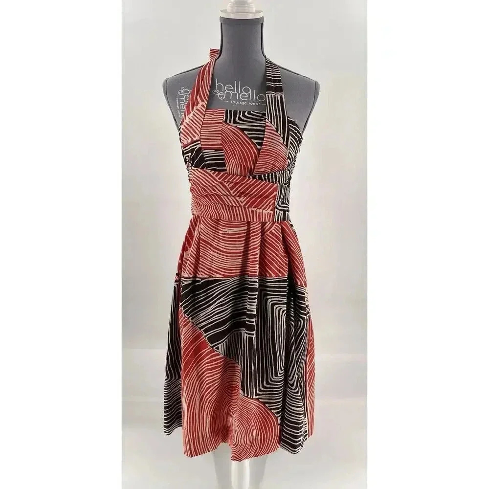 Anthropologie We Love Vera Geometric Multi Color Wear Different Ways Dress SZ 4
